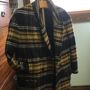 Zara Basics Plaid Coat - Medium EUC